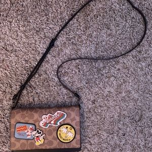 Coach Mickey Mouse Patch Crossbody Clutch